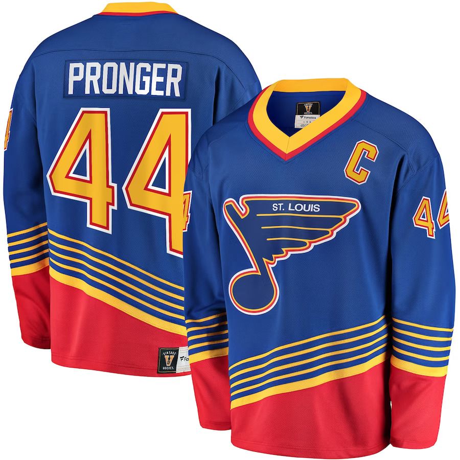Men St. Louis Blues 44 Chris Pronger Fanatics Branded Blue Breakaway Retired Player NHL Jersey